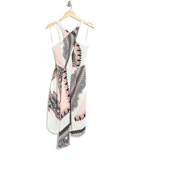 Reiss Hope Scarf Print Halter Wrap Dress Size 6 - Picture 2 of 13